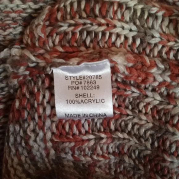 Skies Are Blue Multicolor Drape Front Knit Open Front Cardigan Size Medium - Picture 8 of 8